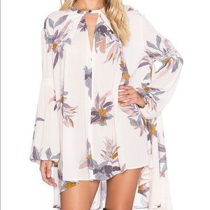 Free People Electric Orchid Print Swing Tunic